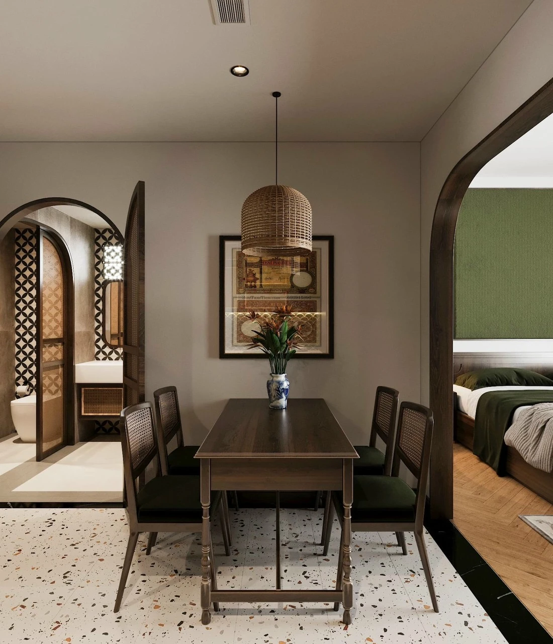 Thiết kế dạng homestay – indochine nhẹ với mây